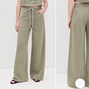 Madewell Tencel Wide Leg Drawstring Jeans in Green New with Tags